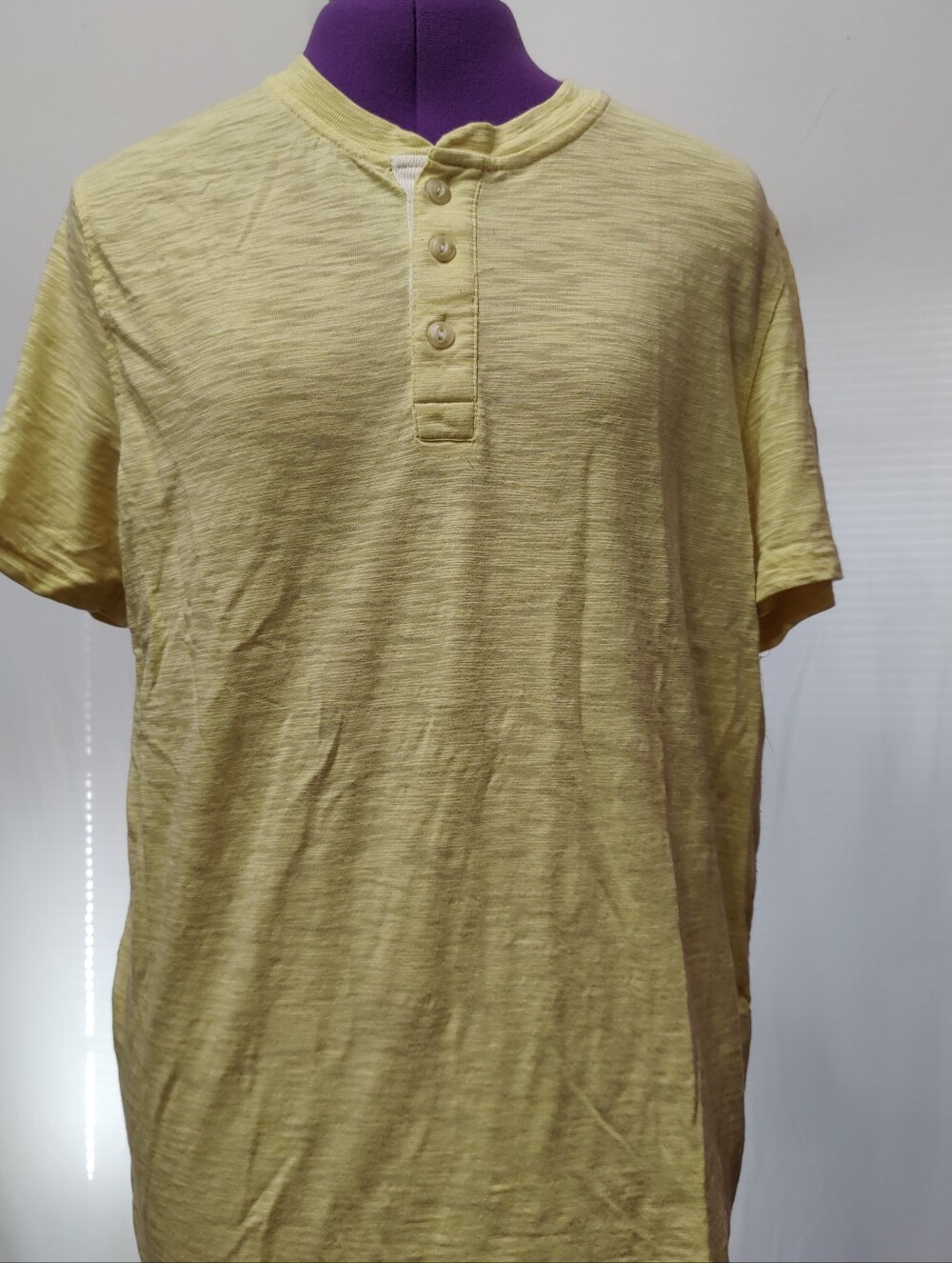Sonoma Men's Pale Yellow Short-Sleeve Henley